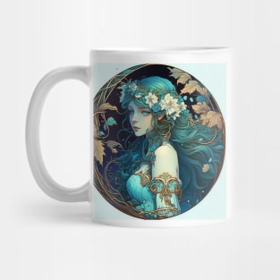 Azure Princess - Art Nouveau Style Mug